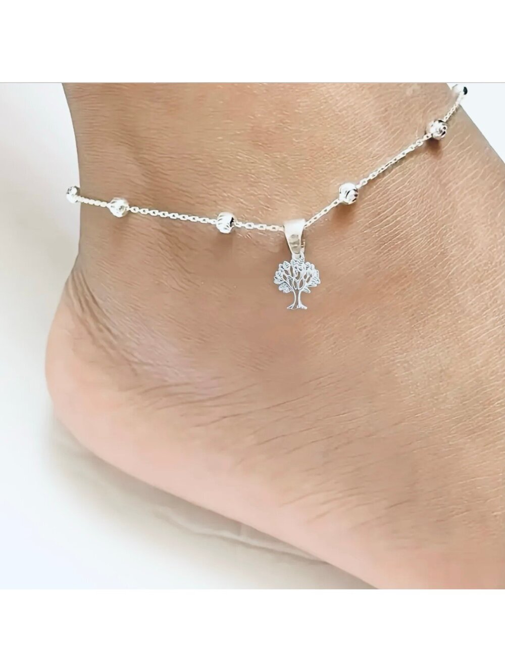 New - Chic -Uniquely Designed Stainless Steel Tree Of Life Ankle Bracelet
